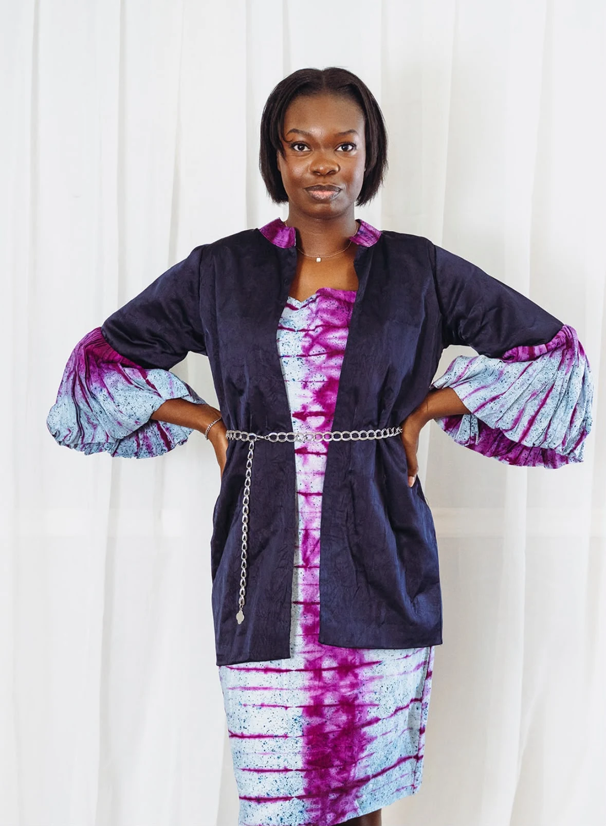 Robe Royale Évuandé, ensemble tie-dye avec veste, Christy-Lou Royale